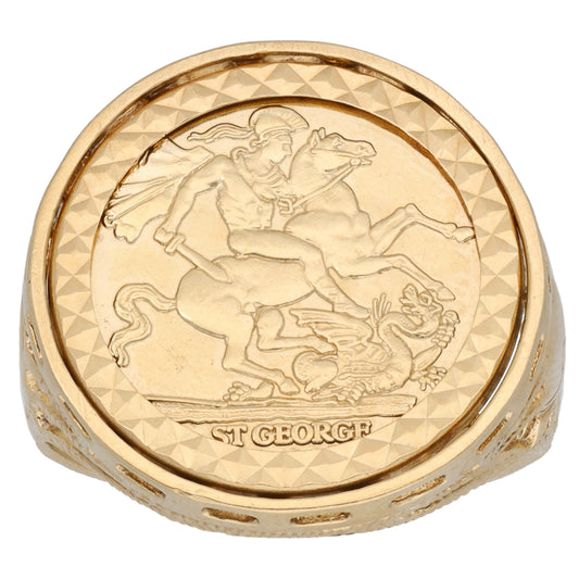 9ct Gold St George Ring Size W
