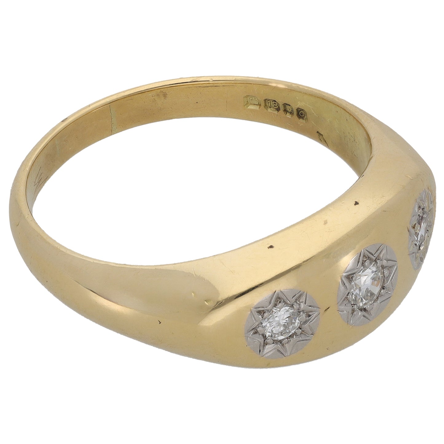 18ct Gold 0.30ct Diamond Three Stone Ring Size W