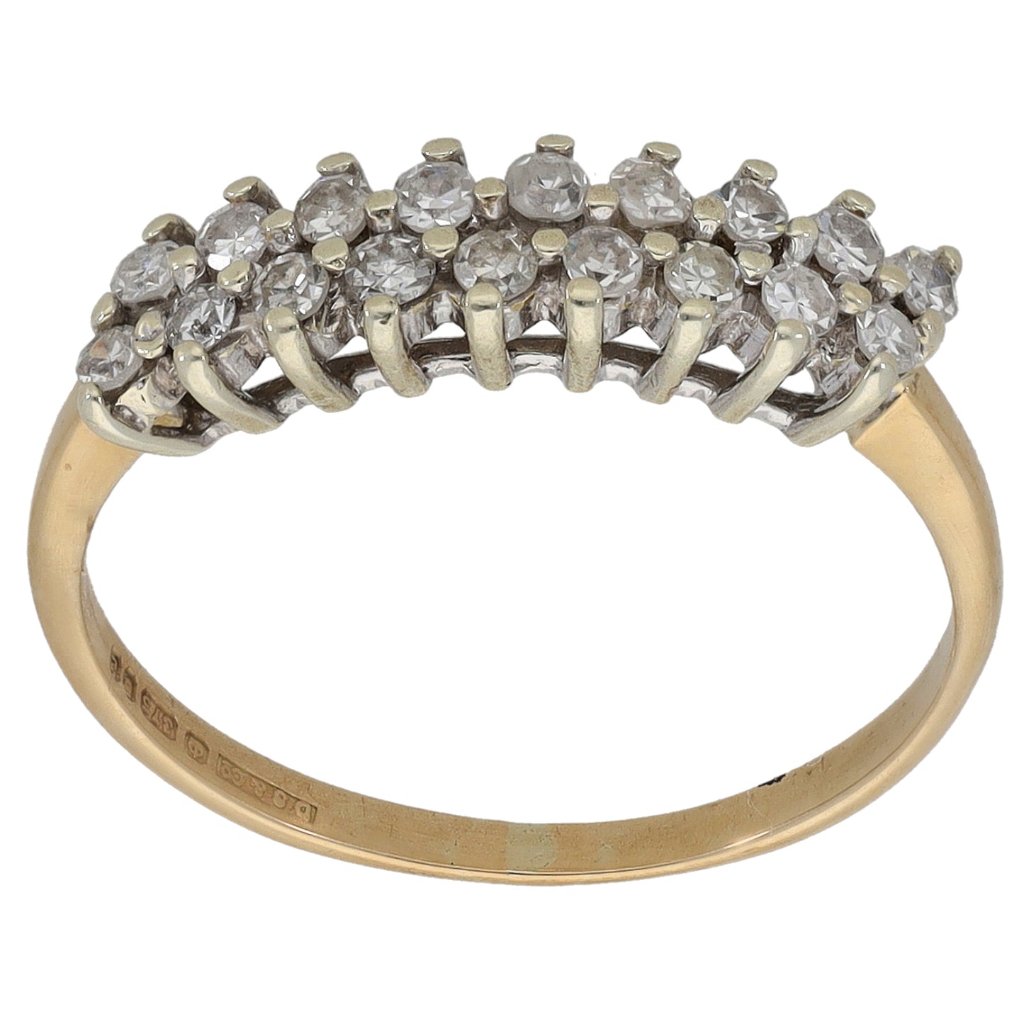 9ct Gold 0.36ct Diamond Half Eternity Ring Size N