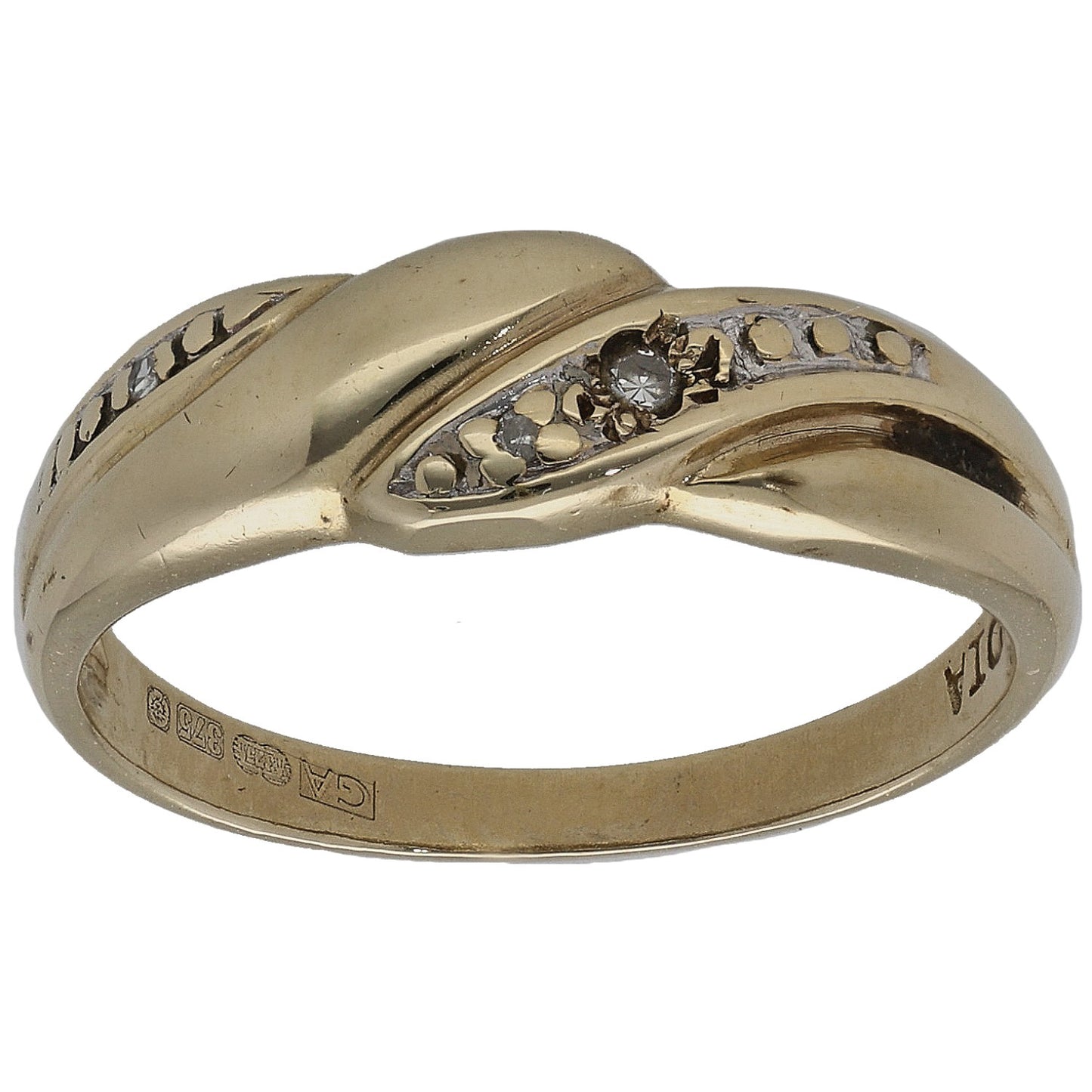 9ct Gold 0.03ct Diamond Dress/Cocktail Ring Size M