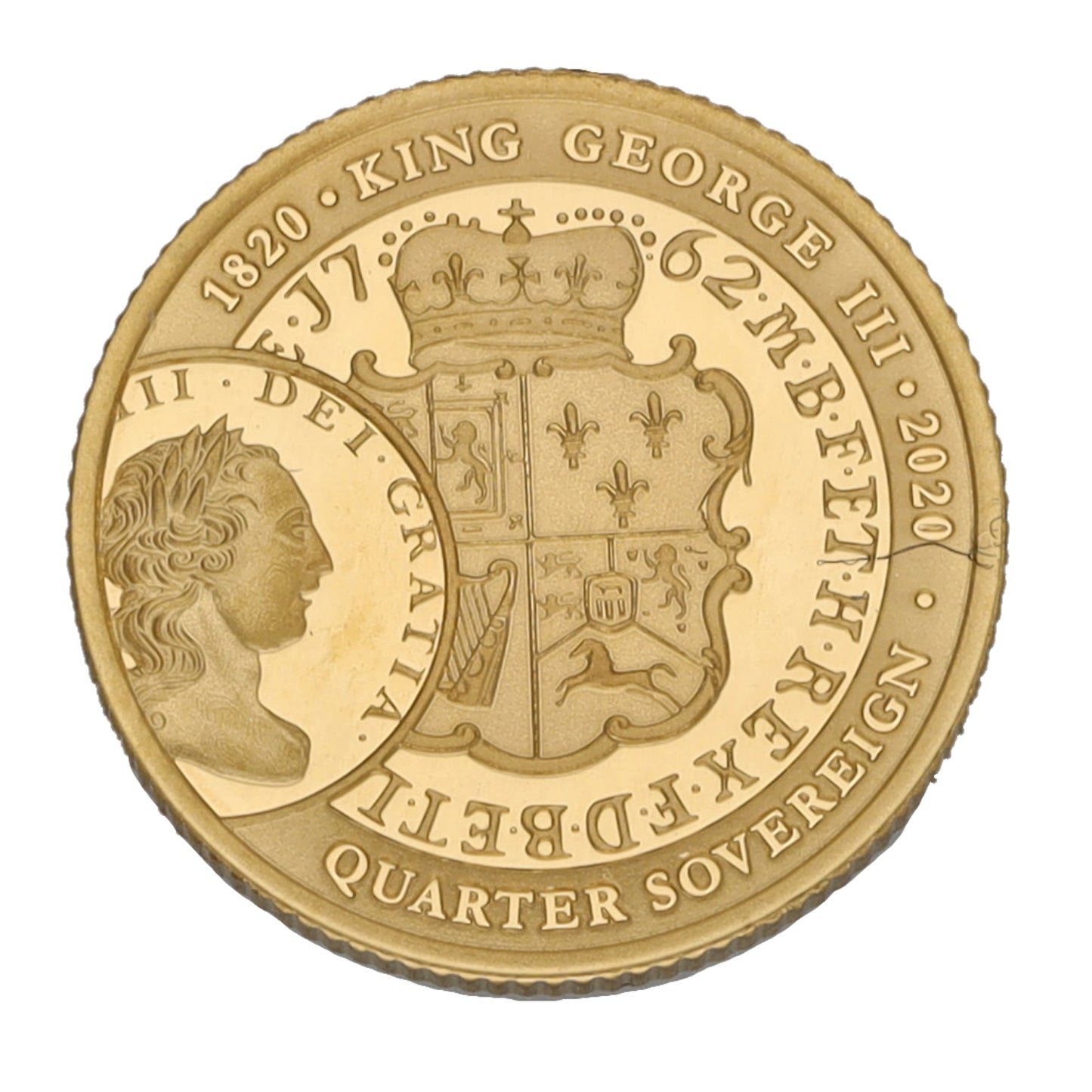 22ct Gold Queen Elizabeth II Quarter Sovereign Coin 2020