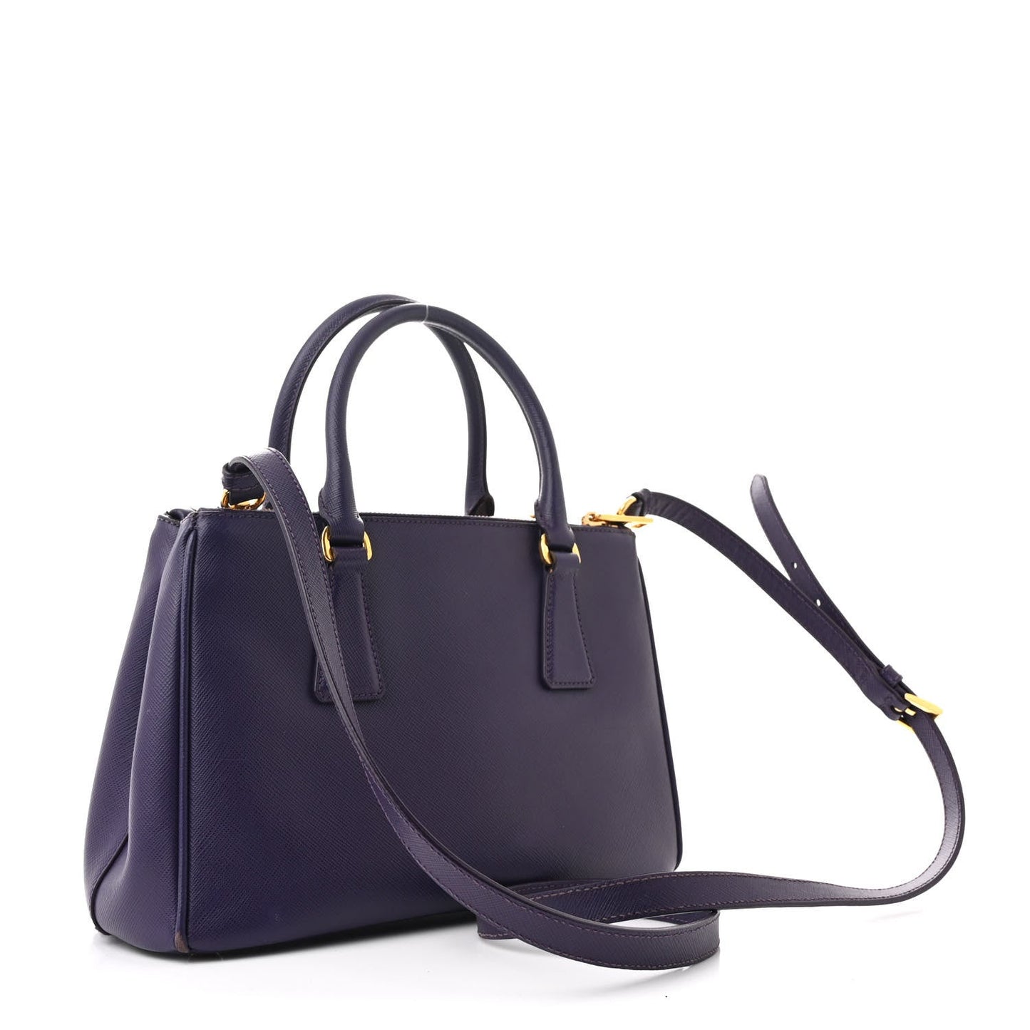 Prada Mini Galleria Tote Saffiano Lux Lamb Leather Bag - Uva