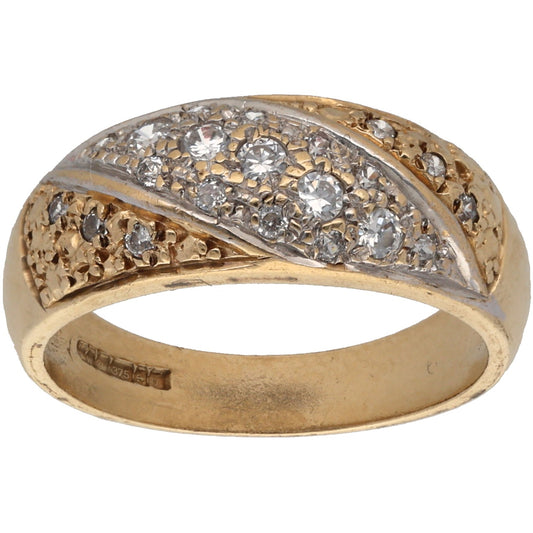 9ct Gold Cubic Zirconia Alternative Ring Size M