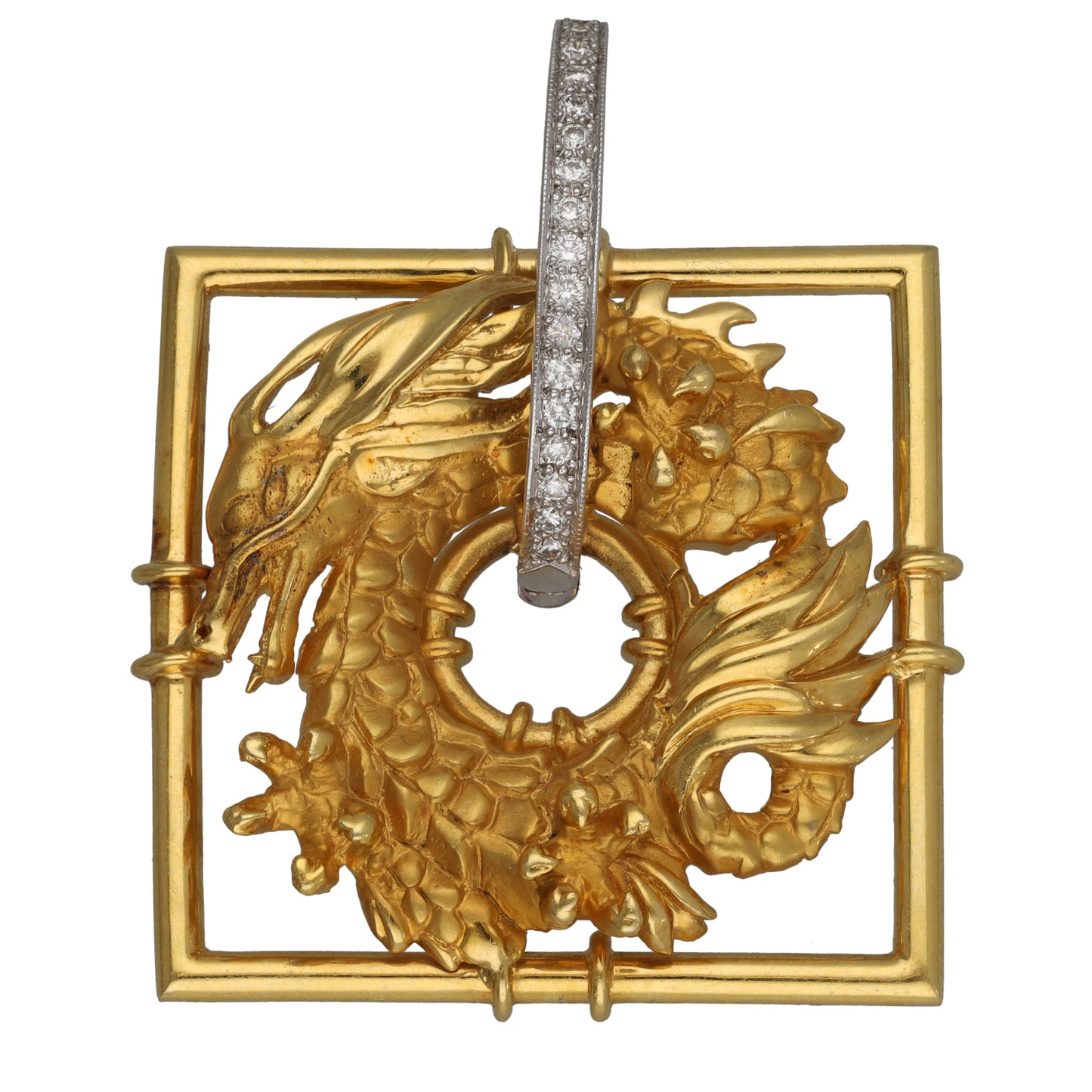 18ct Gold 0.17ct Diamond Dragon Pendant