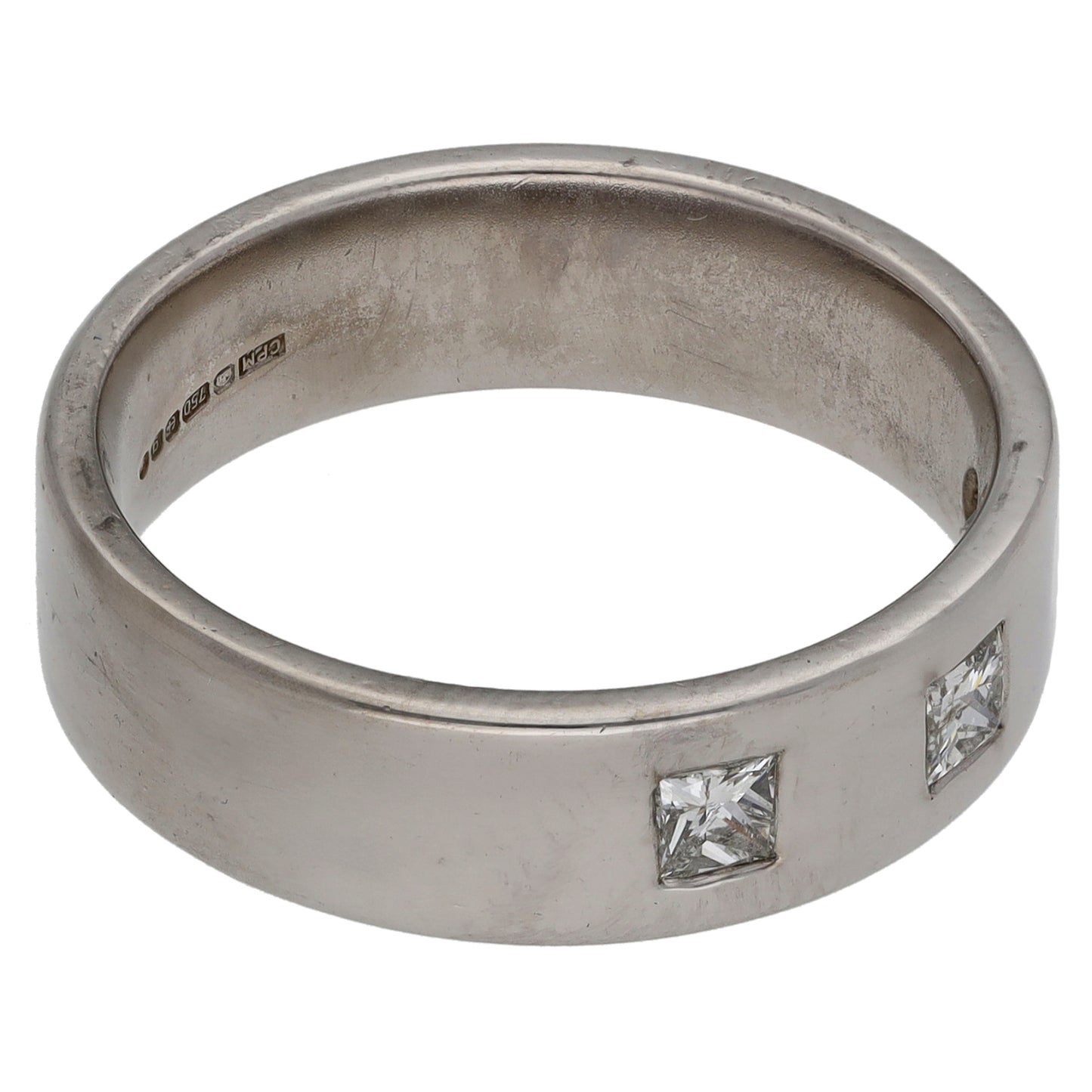 18ct White Gold 0.20ct Diamond Trilogy Ring Size P