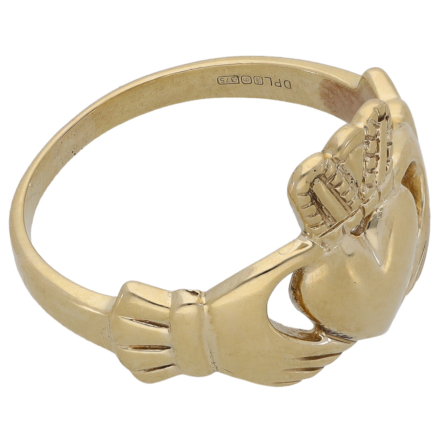 9ct Gold Claddagh Ring Size S