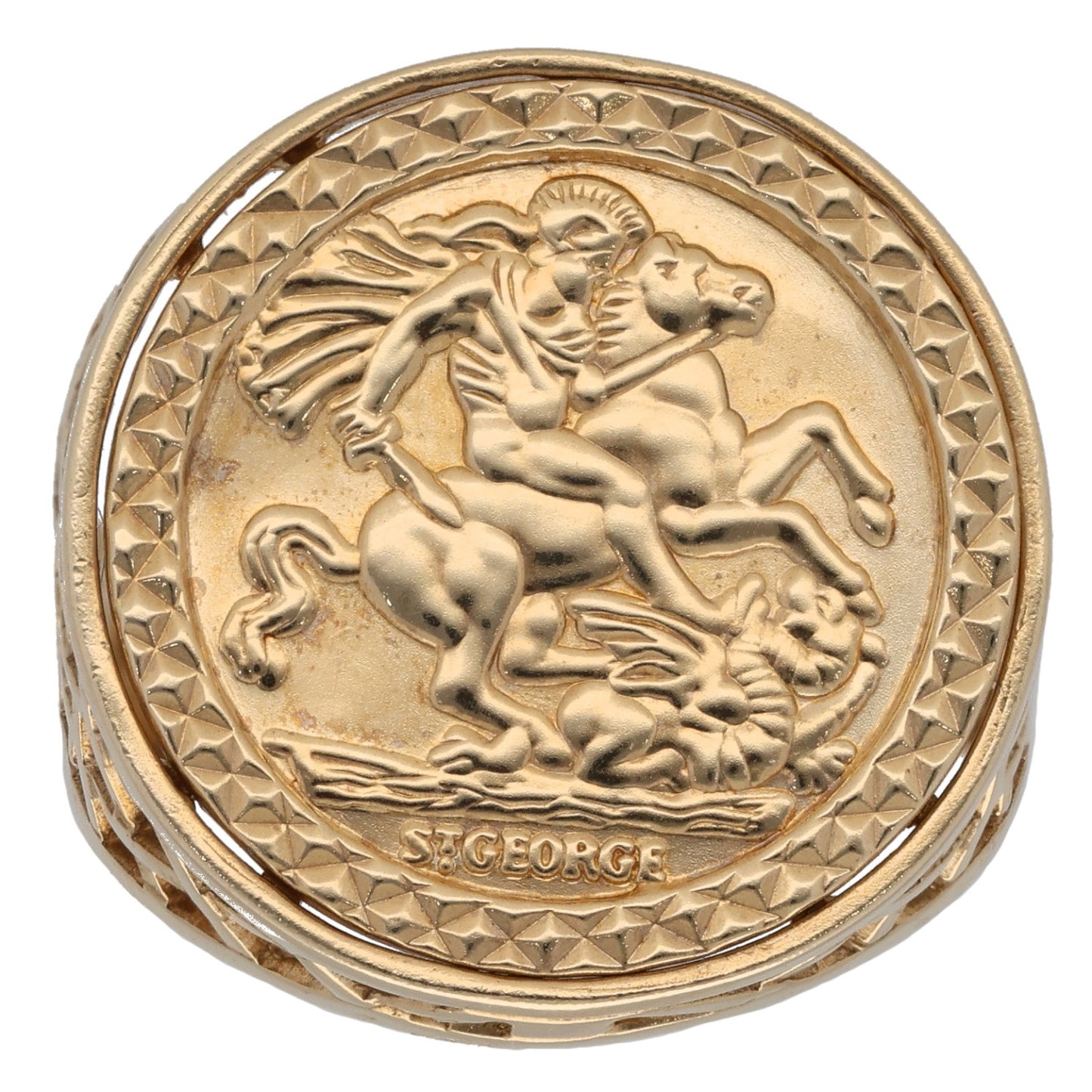 9ct Gold St George Ring Size U