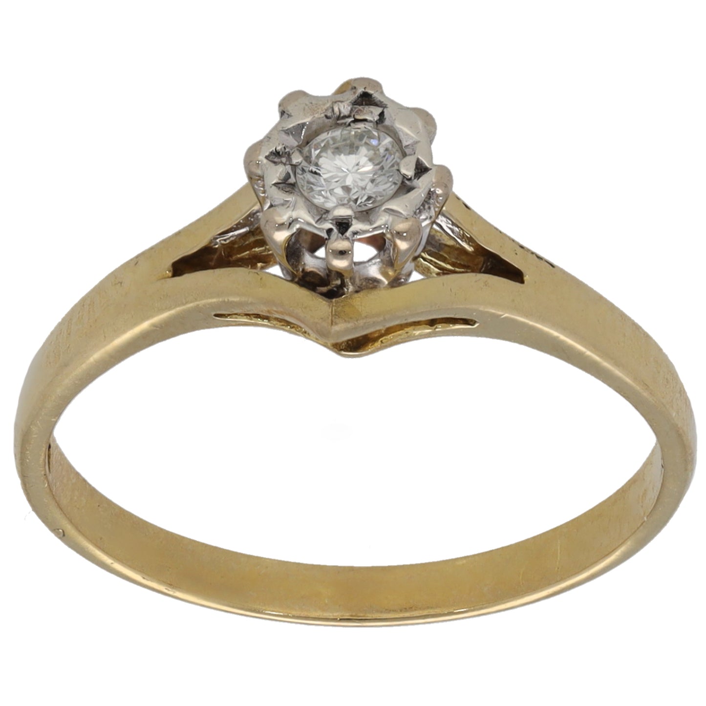18ct Gold 0.10ct Diamond Solitaire Ring Size M