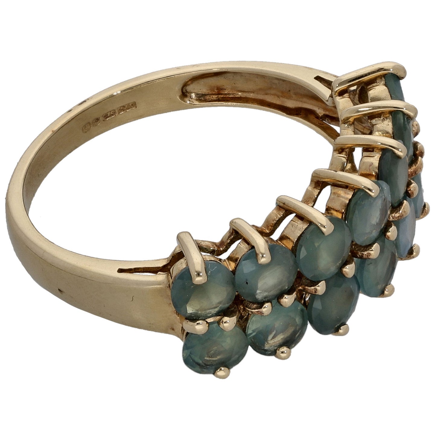 9ct Gold Chrysoberyl Half Eternity Ring Size N