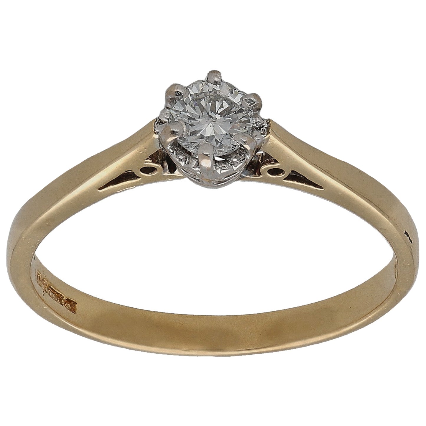 18ct Gold 0.20ct Diamond Solitaire Ring Size M