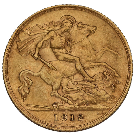 22ct Gold King George V Half Sovereign Coin 1912