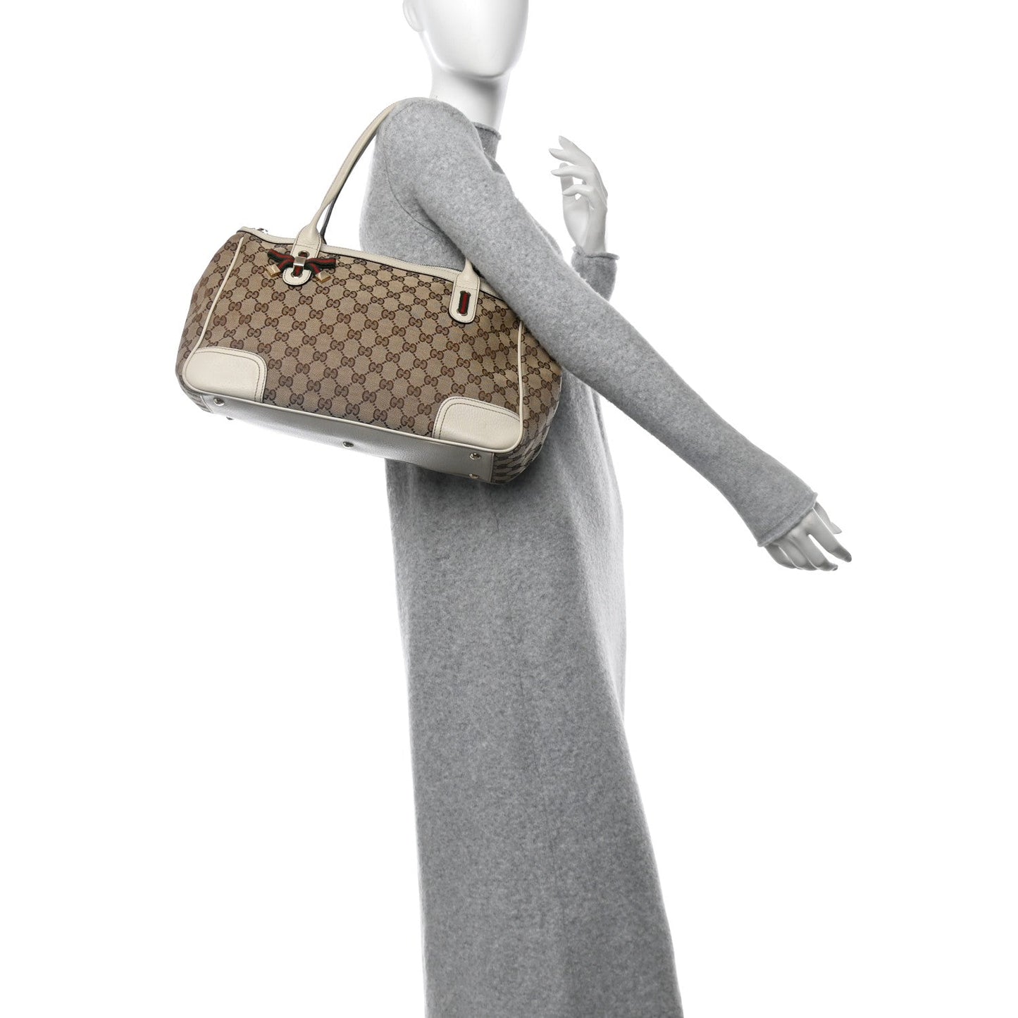 Gucci Princy Tote GG Canvas Bag - Beige & Brown