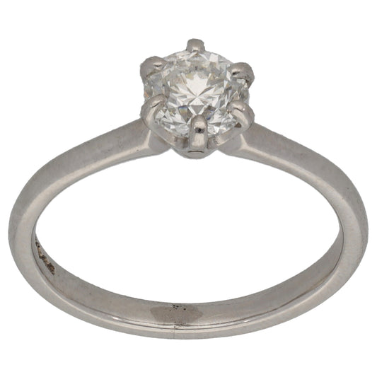 Platinum 0.70ct Diamond Solitaire Ring Size K