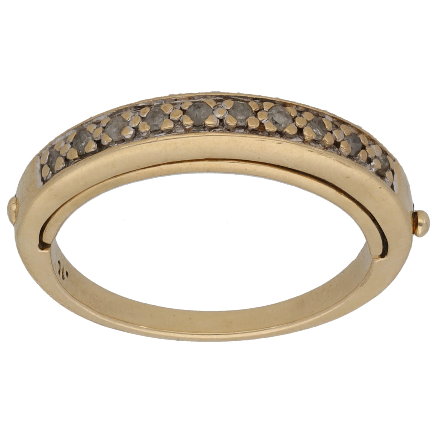 9ct Gold 0.10ct Diamond Half Eternity Ring Size L