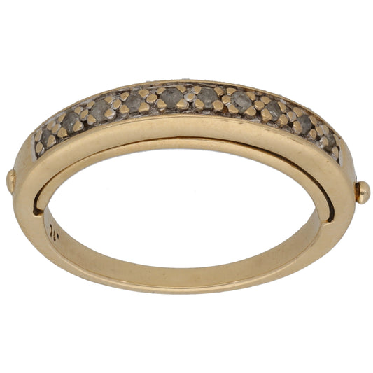 9ct Gold 0.10ct Diamond Half Eternity Ring Size L
