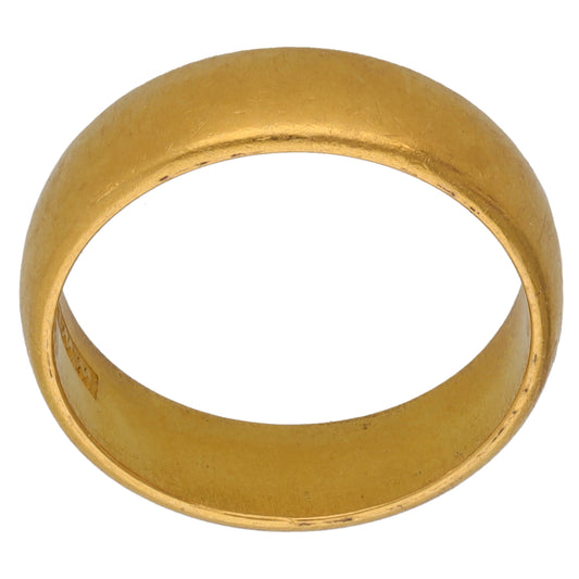 22ct Gold Plain Wedding Ring Size L