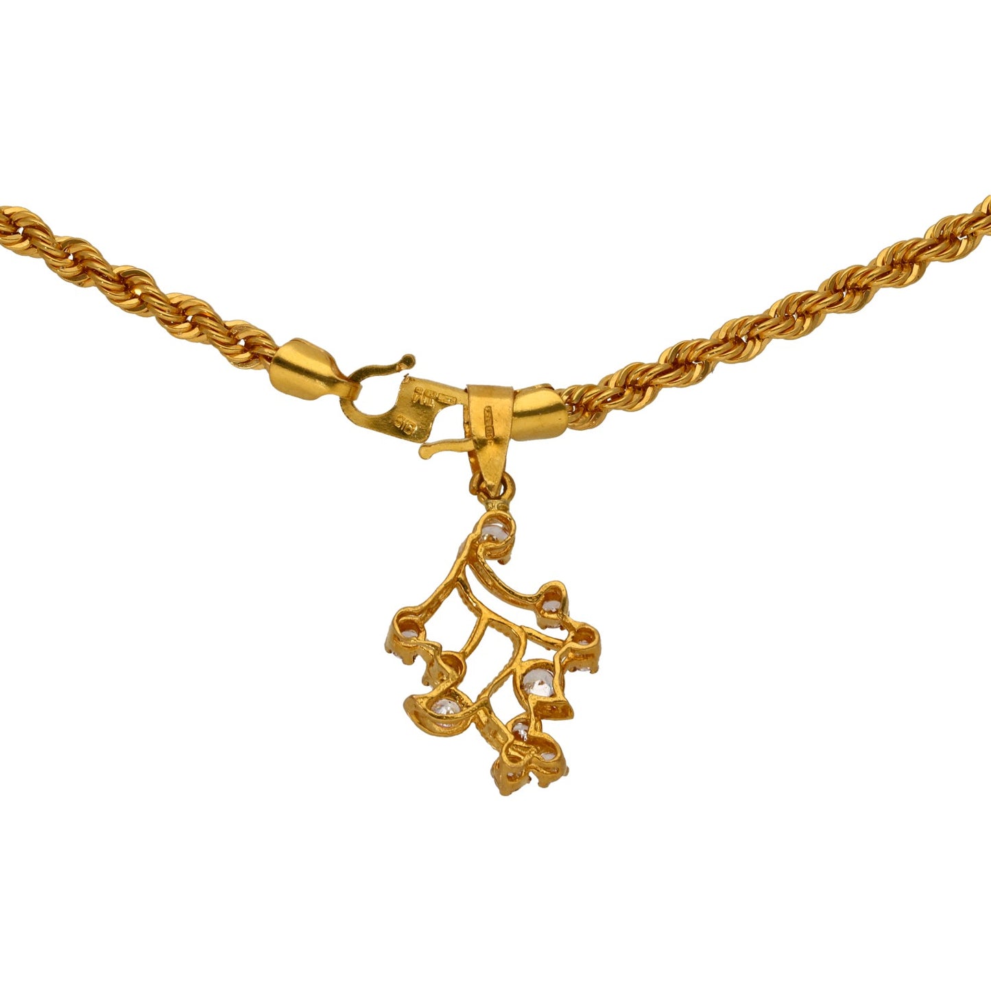 22ct Gold Cubic Zirconia Earrings & Pendant Set