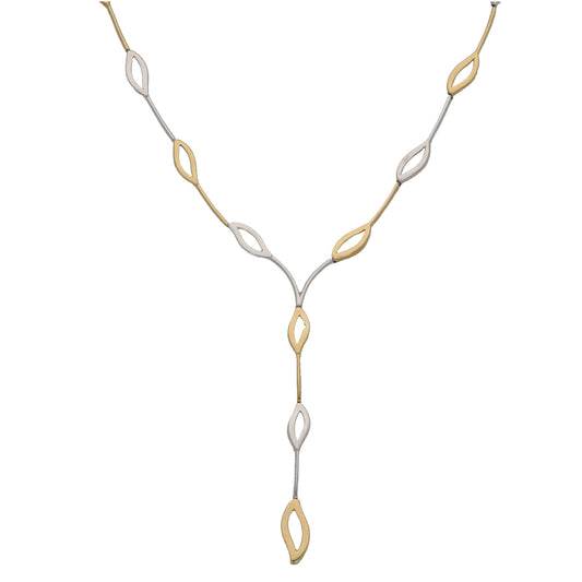 9ct Bi-Colour Gold Fancy Necklace 16"