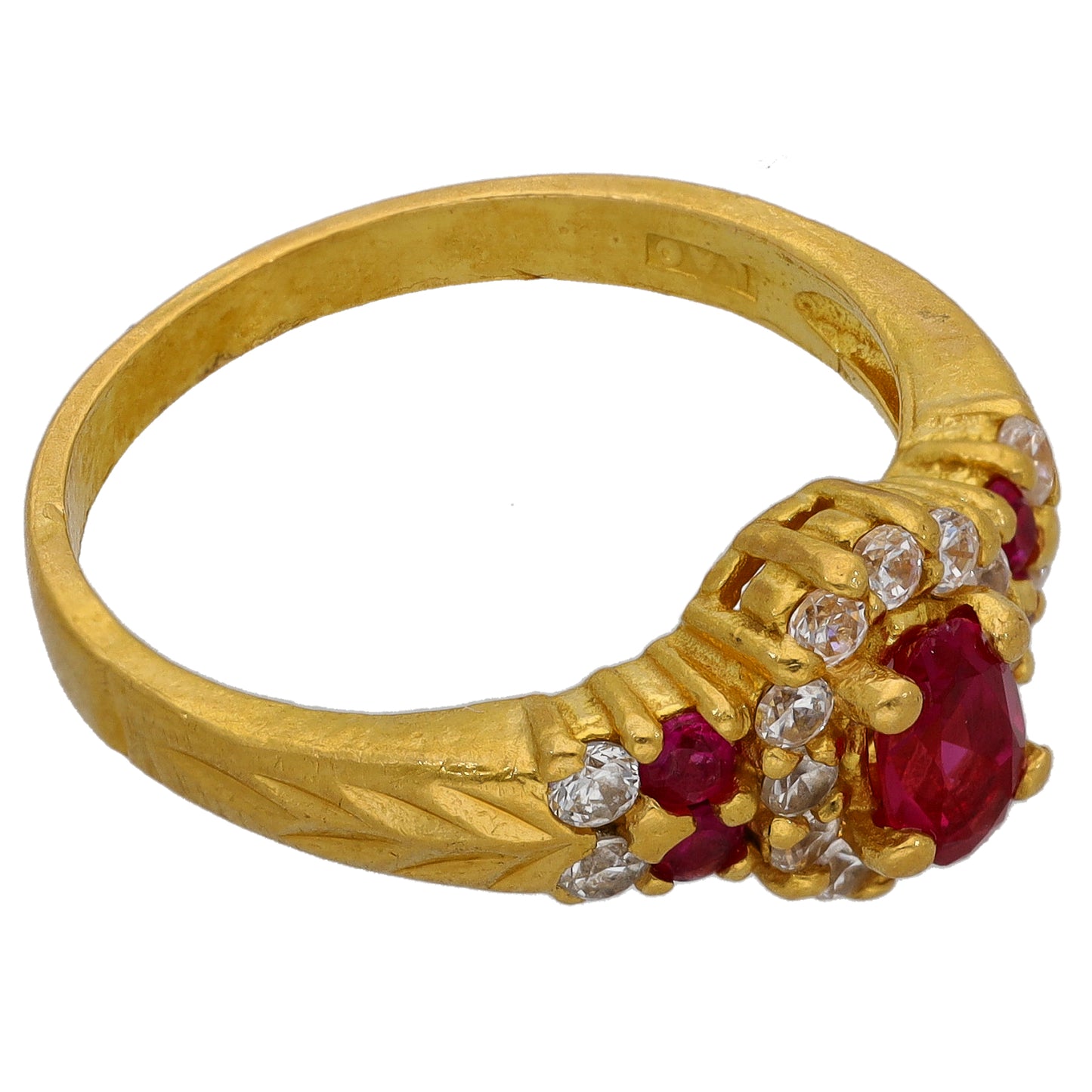 22ct Gold Imitation Gems Dress/Cocktail Ring Size N