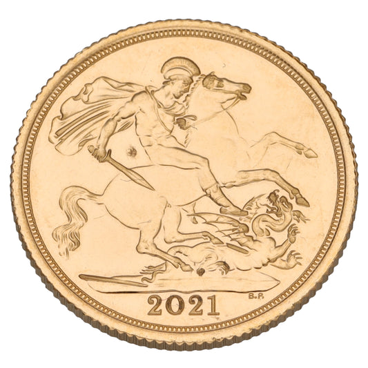 22ct Gold Queen Elizabeth II Full Sovereign Coin 2021