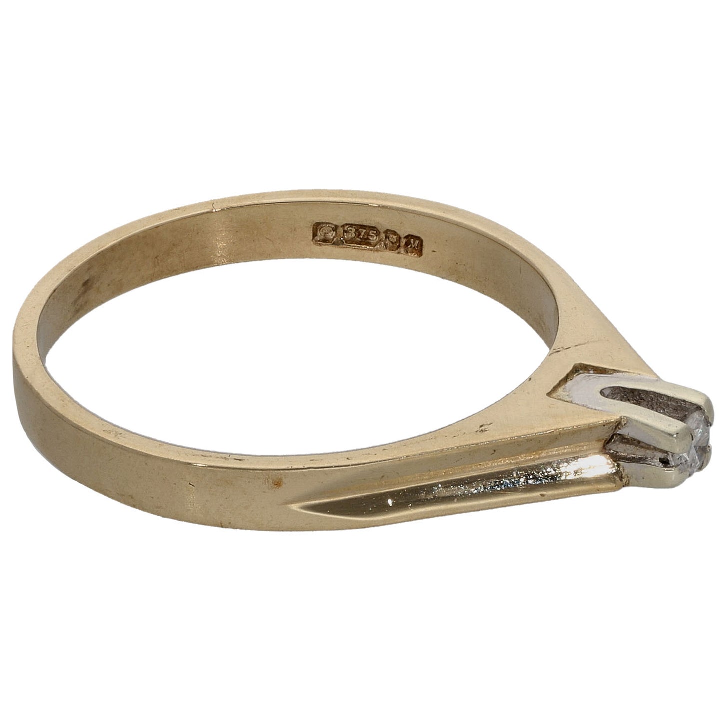 18ct Gold 0.04ct Diamond Solitaire Ring Size N