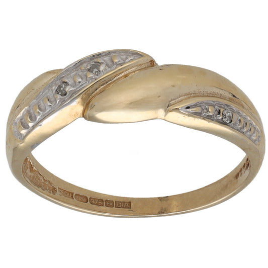 9ct Gold 0.015ct Diamond Alternative Ring Size L