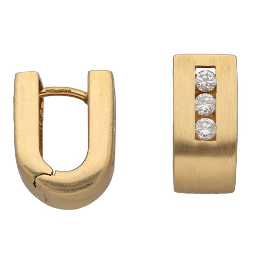 18ct Gold 0.24ct Diamond Three Stone Earrings