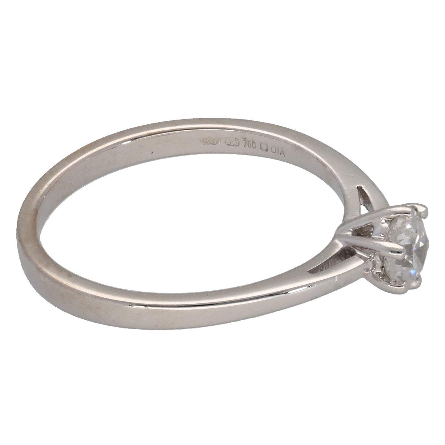 18ct White Gold 0.33ct Diamond Solitaire Ring Size L