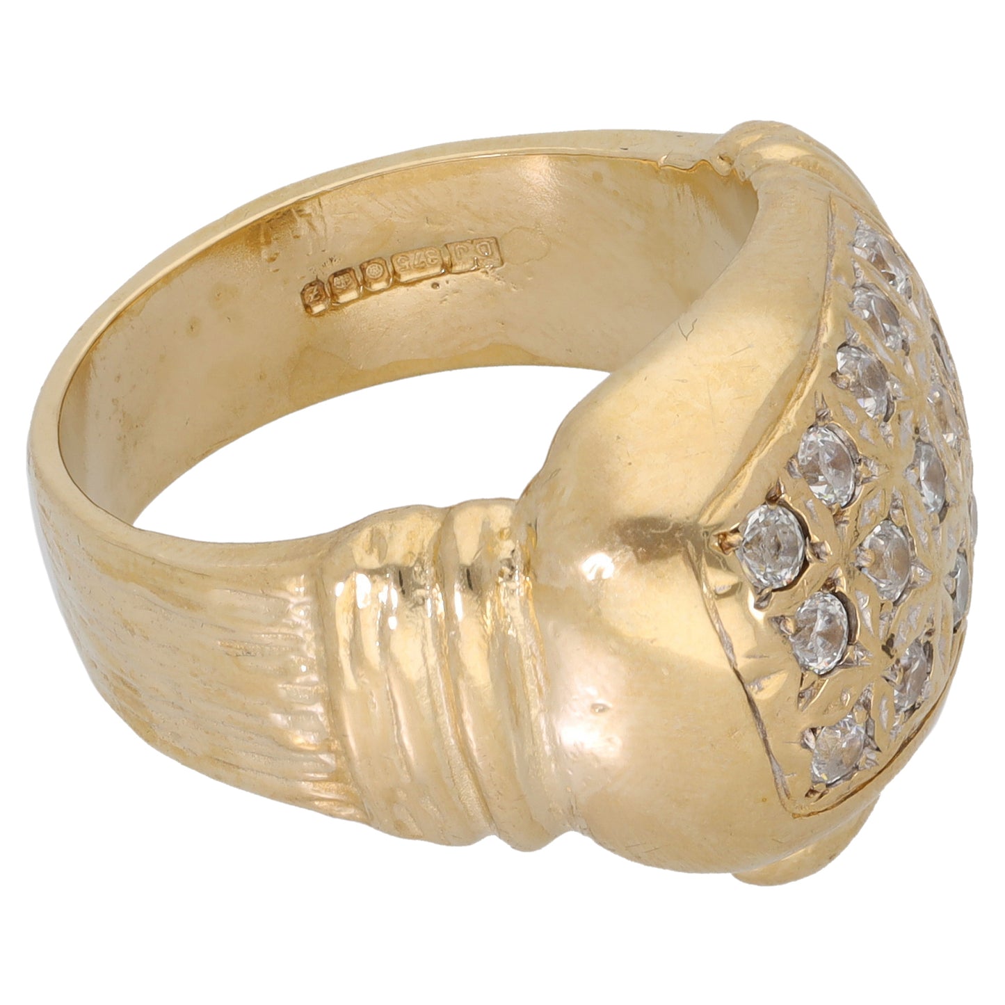 9ct Gold Cubic Zirconia Boxing Glove Ring Size U