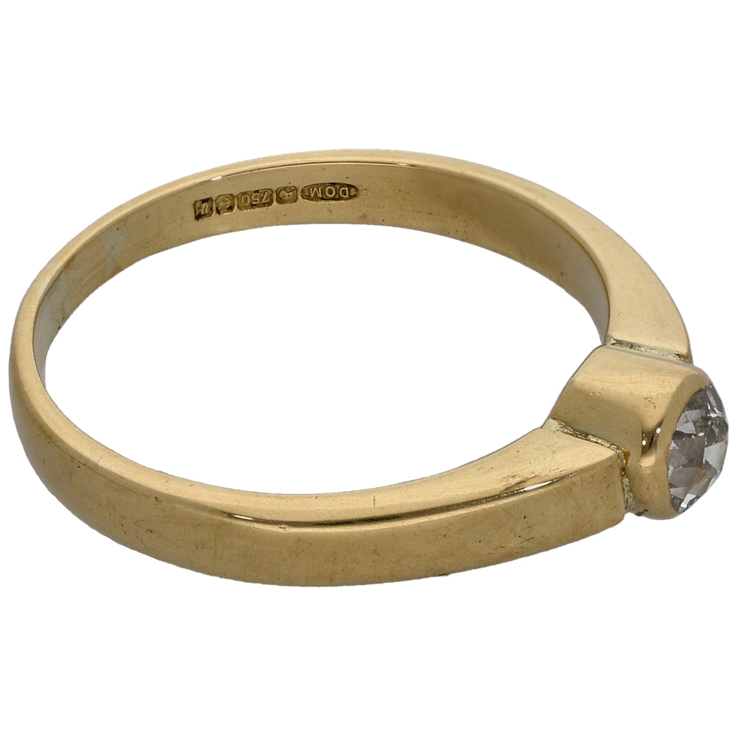18ct Gold 0.20ct Diamond Solitaire Ring Size P