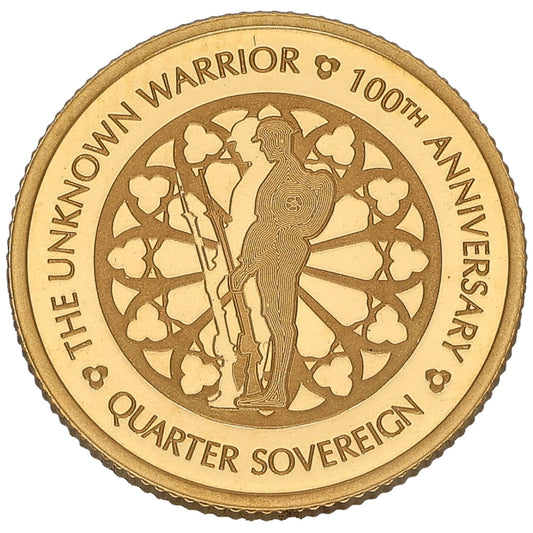 22ct Gold The Unknown Warrior 100th Anniversary Quarter Sovereign Coin 2020