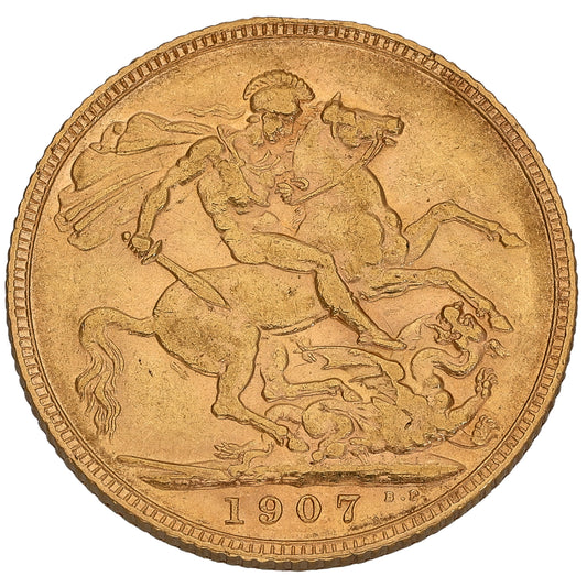 22ct Gold King Edward VII Full Sovereign Coin 1907