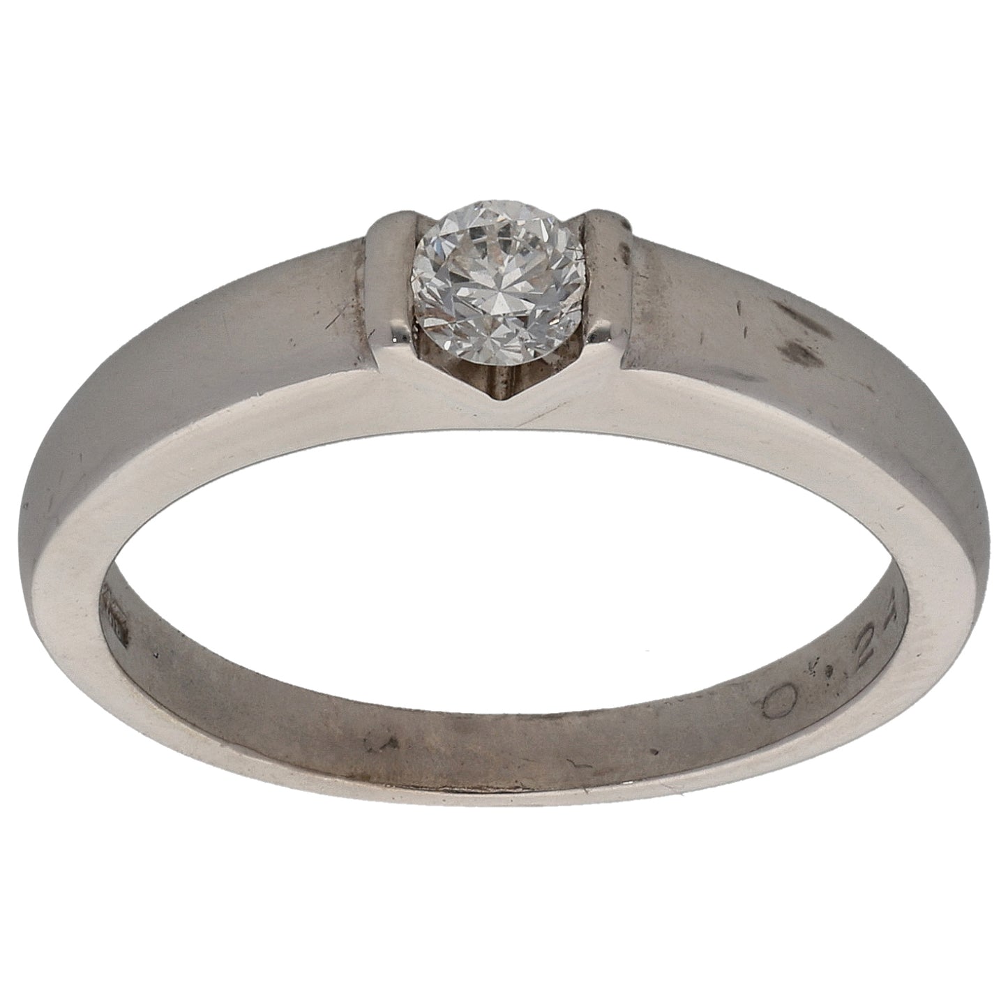 9ct White Gold 0.24ct Diamond Solitaire Ring Size O