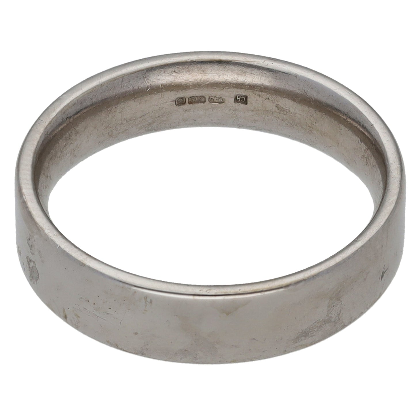 9ct White Gold Plain Wedding Ring Size O