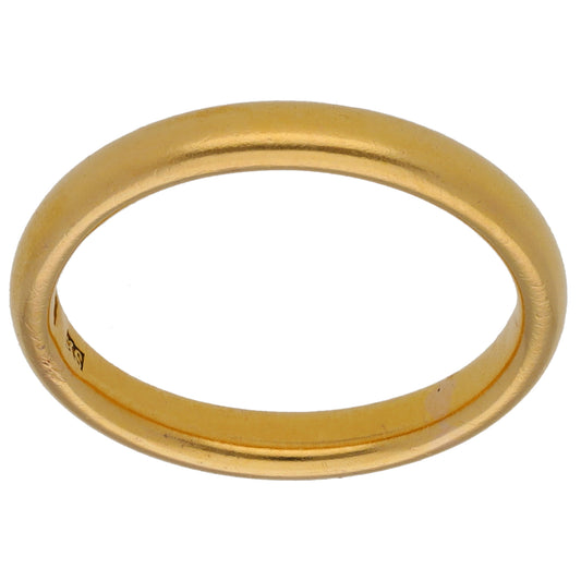 22ct Gold Plain Wedding Ring Size N