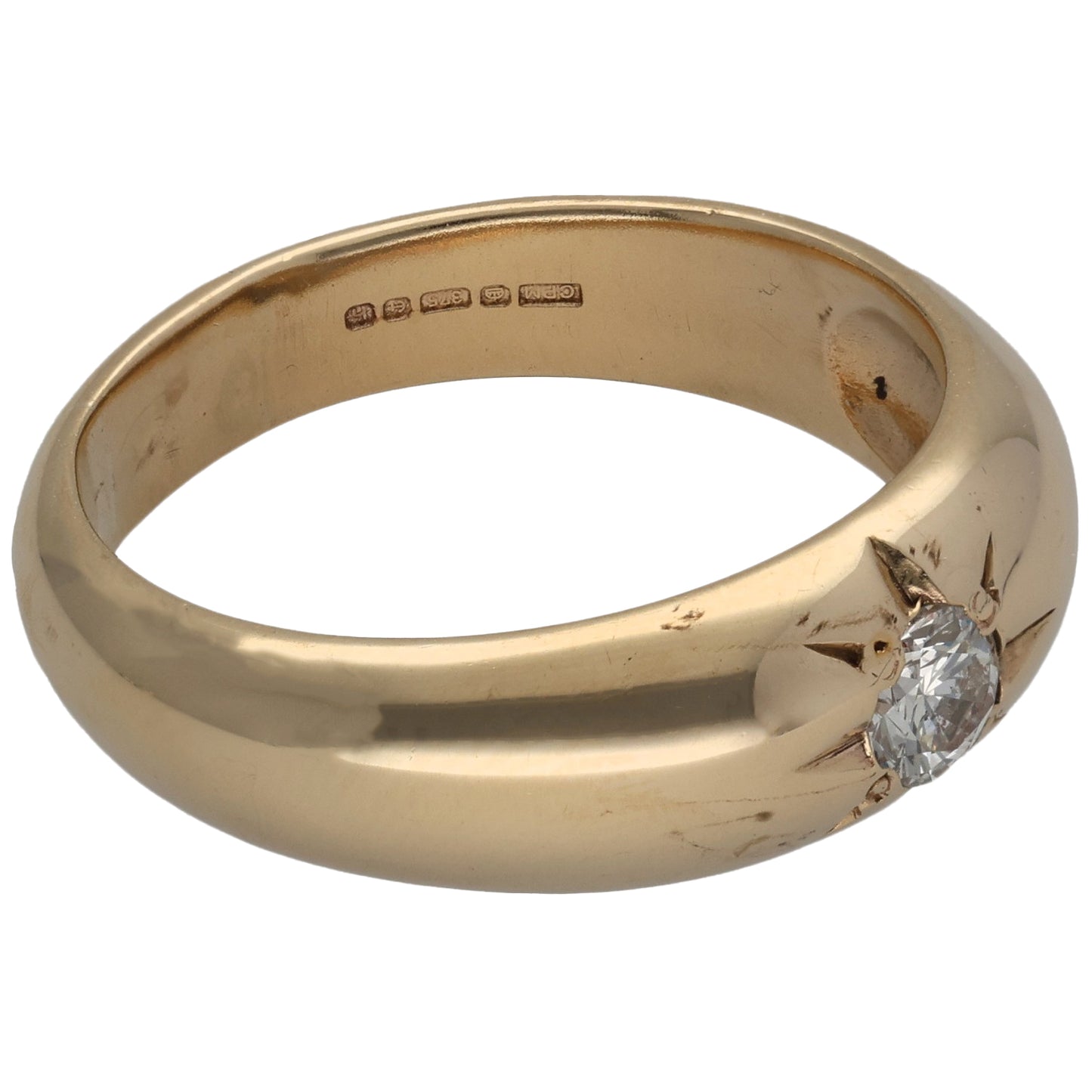 9ct Gold 0.35ct Diamond Solitaire Ring Size V