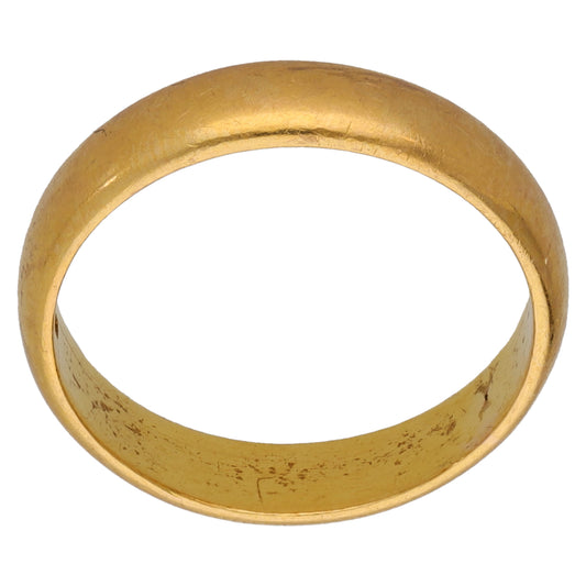 22ct Gold Plain Wedding Ring Size P