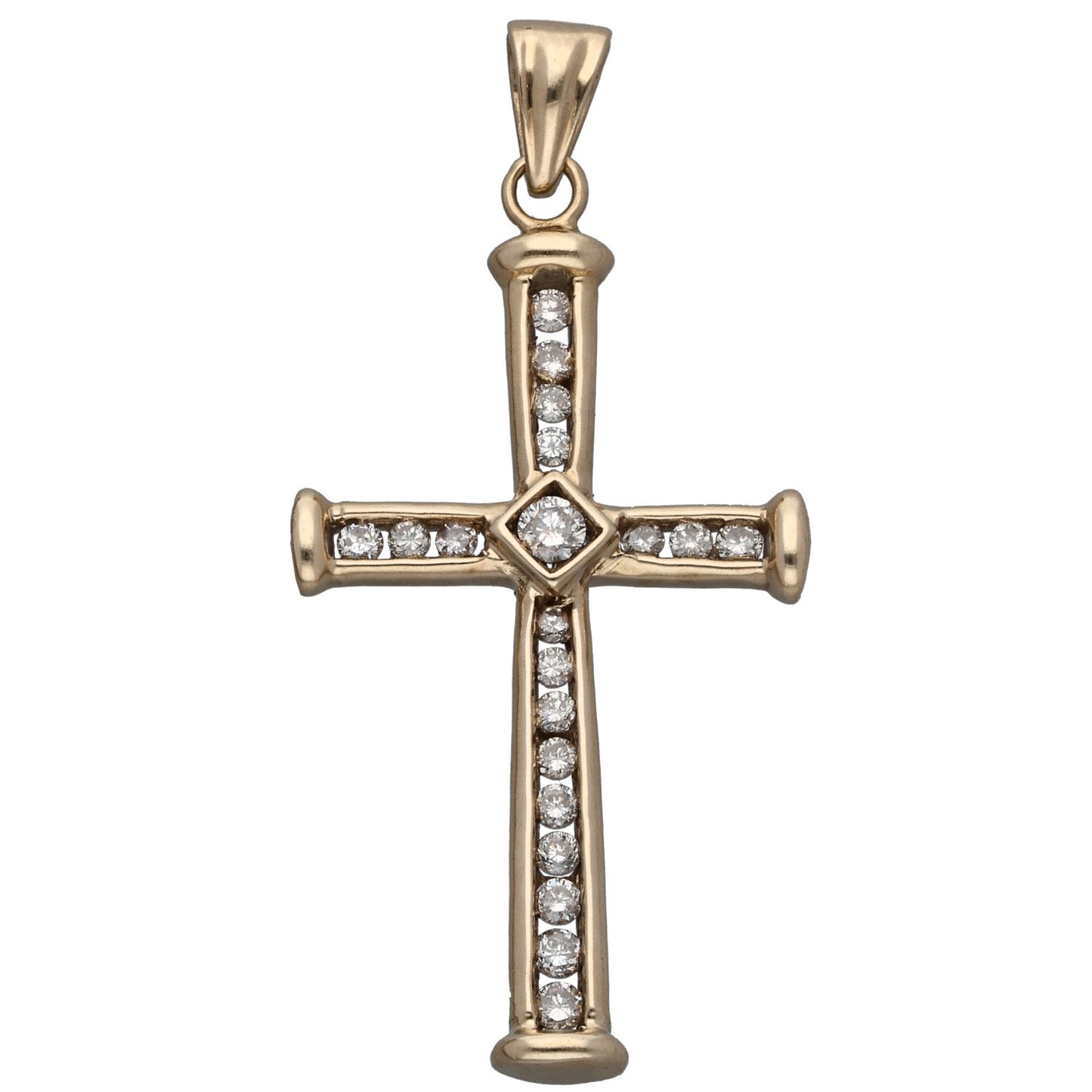 9ct Gold 0.45ct Diamond Cross Pendant