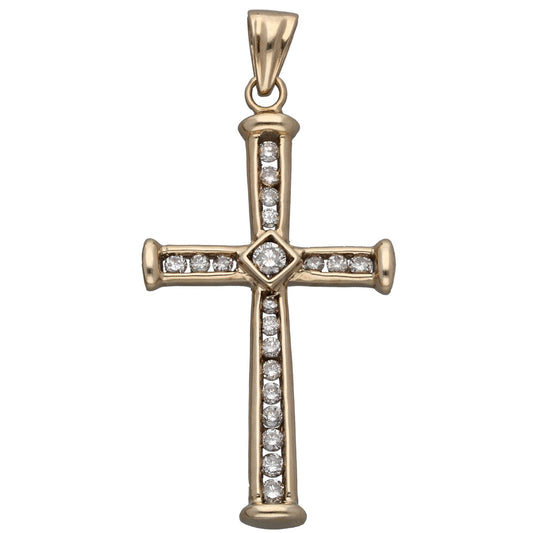 9ct Gold 0.45ct Diamond Cross Pendant