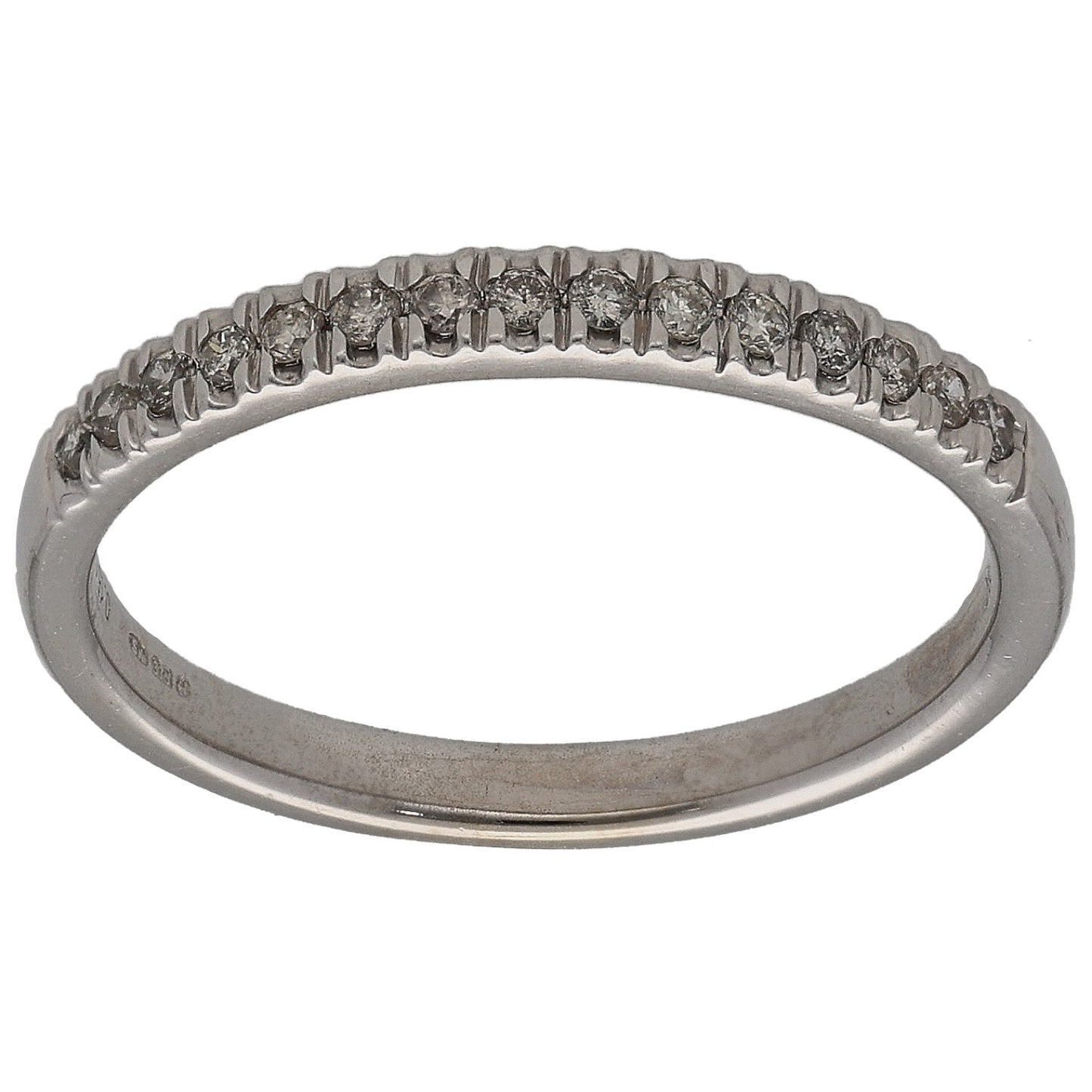 9ct White Gold 0.15ct Diamond Half Eternity Ring Size M