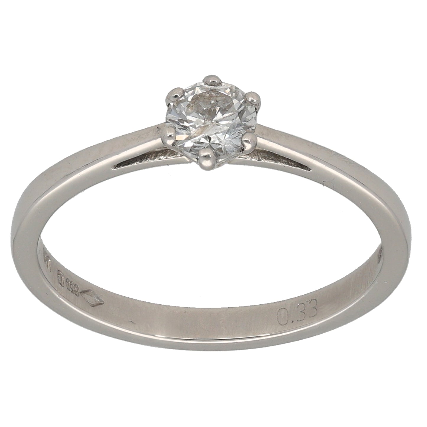 Platinum 0.33ct Diamond Solitaire Ring Size N