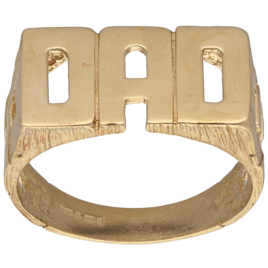 9ct Gold Dad Ring Size W