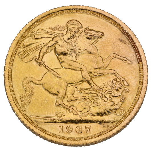 22ct Gold Queen Elizabeth II Full Sovereign Coin 1967