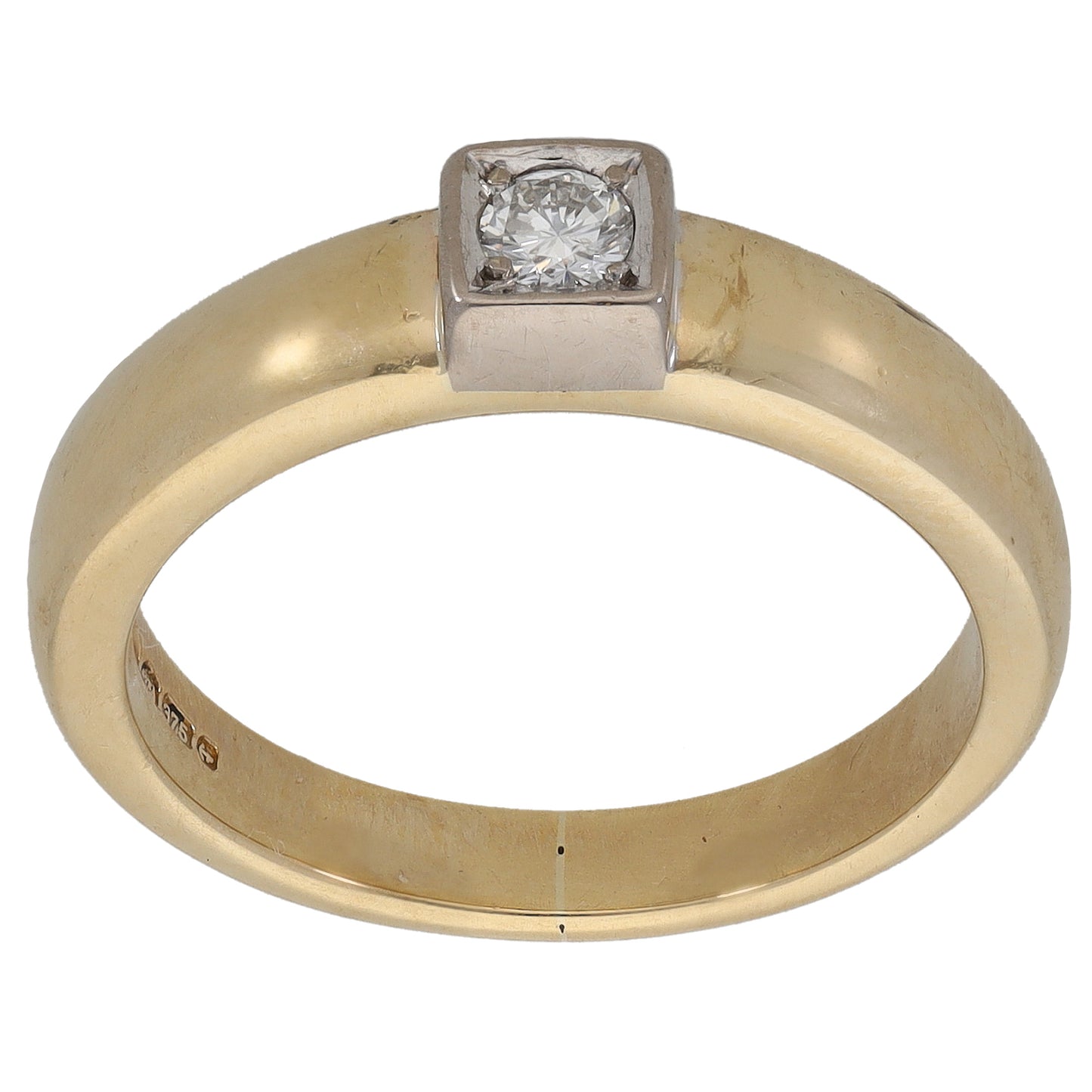 9ct Gold 0.10ct Diamond Solitaire Ring Size M