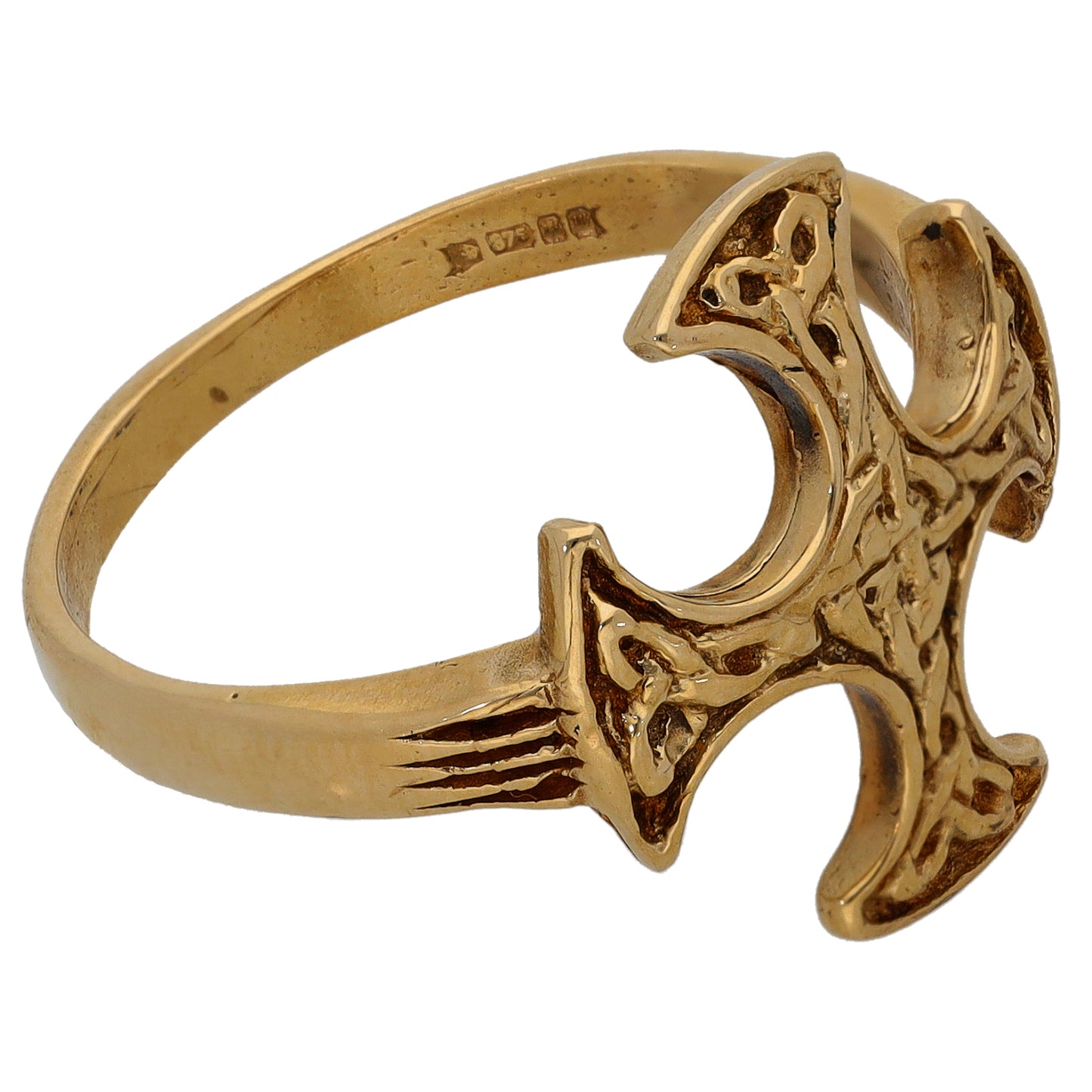 9ct Gold Cross Ring Size Q