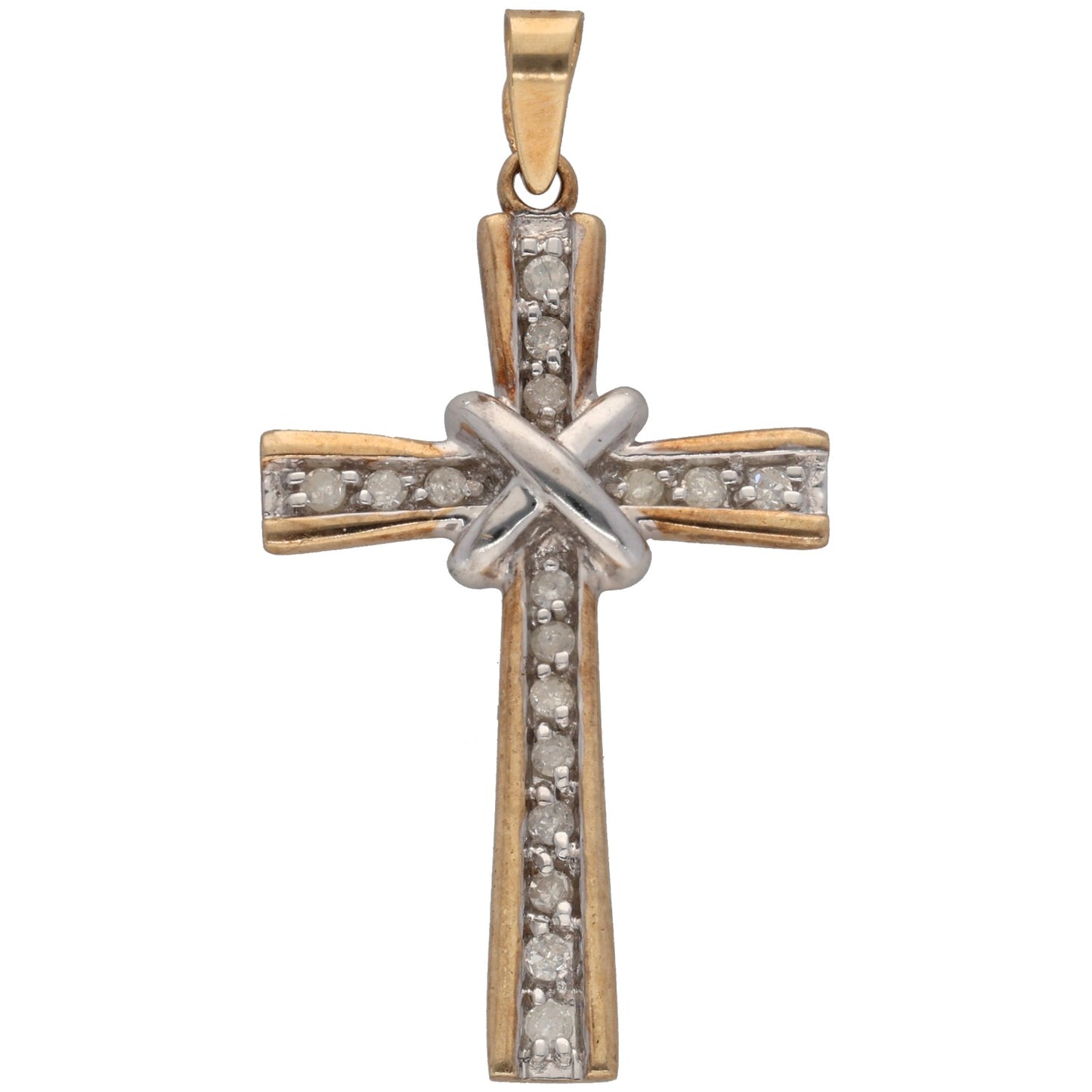 9ct Gold 0.34ct Diamond Cross Pendant