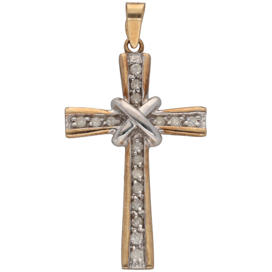 9ct Gold 0.34ct Diamond Cross Pendant