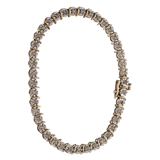 9ct Gold 1.23ct Diamond Line/Tennis Bracelet