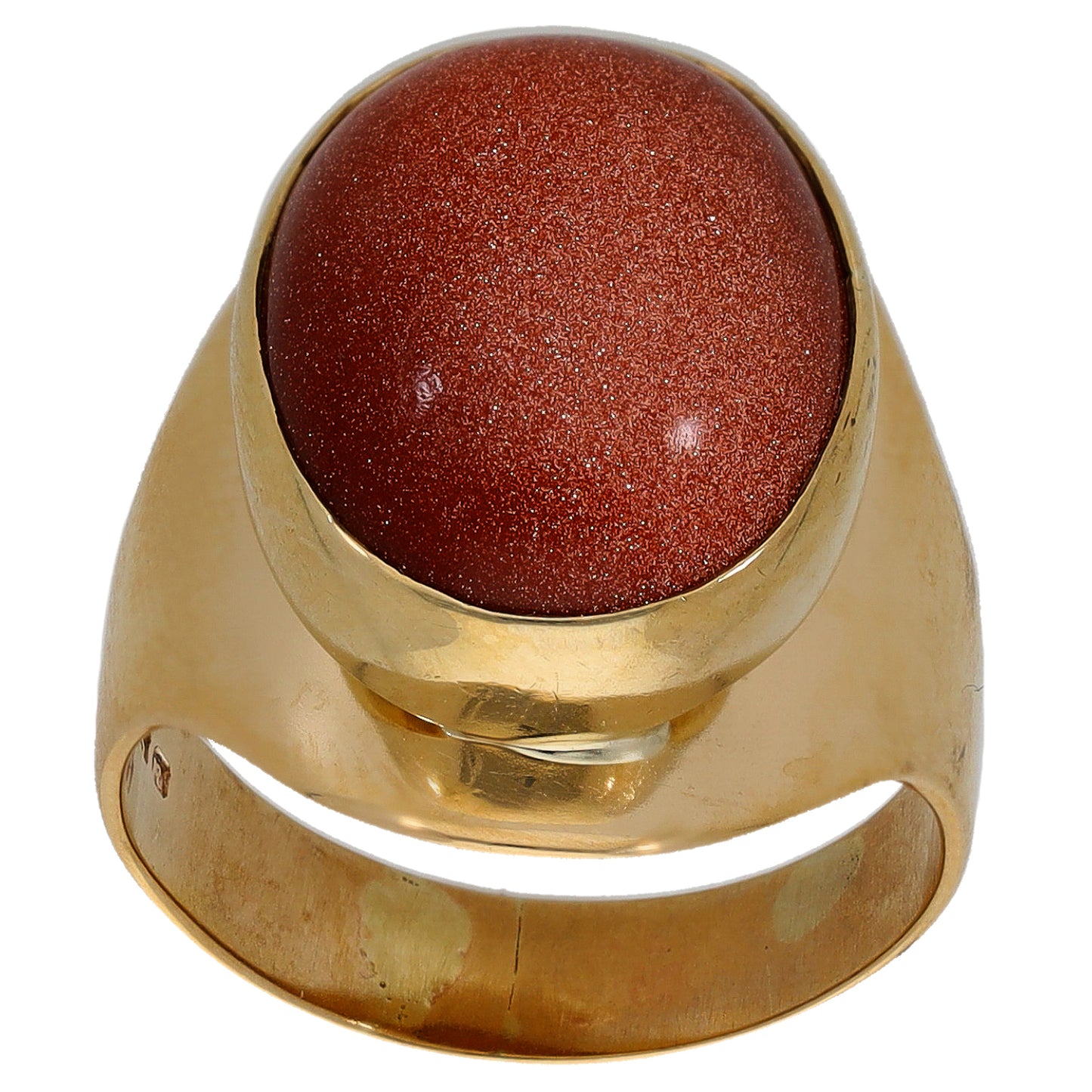 9ct Gold Goldstone Single Stone Ring Size M
