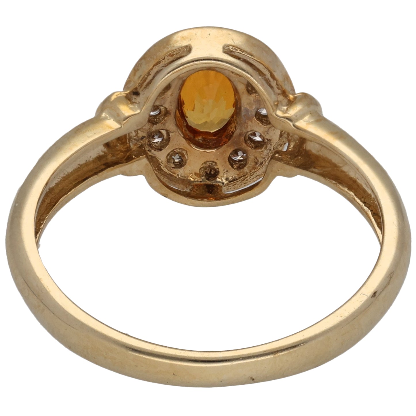 9ct Gold Sapphire & 0.12ct Diamond Dress/Cocktail Ring Size L